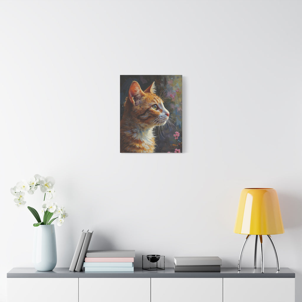 Orange Tabby Cat Portrait Canvas - Stretched Matte Wall Art