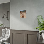 Rustieke terracotta bloempotwoestijnposter - opgerolde fotoafdruk