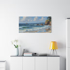 Seaside Beach Canvas Print — Coastal Landscape Matte Stretched Wall Art