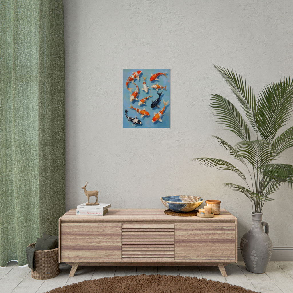 Koi Pond Art Poster - Rolled Decorative Fish Print