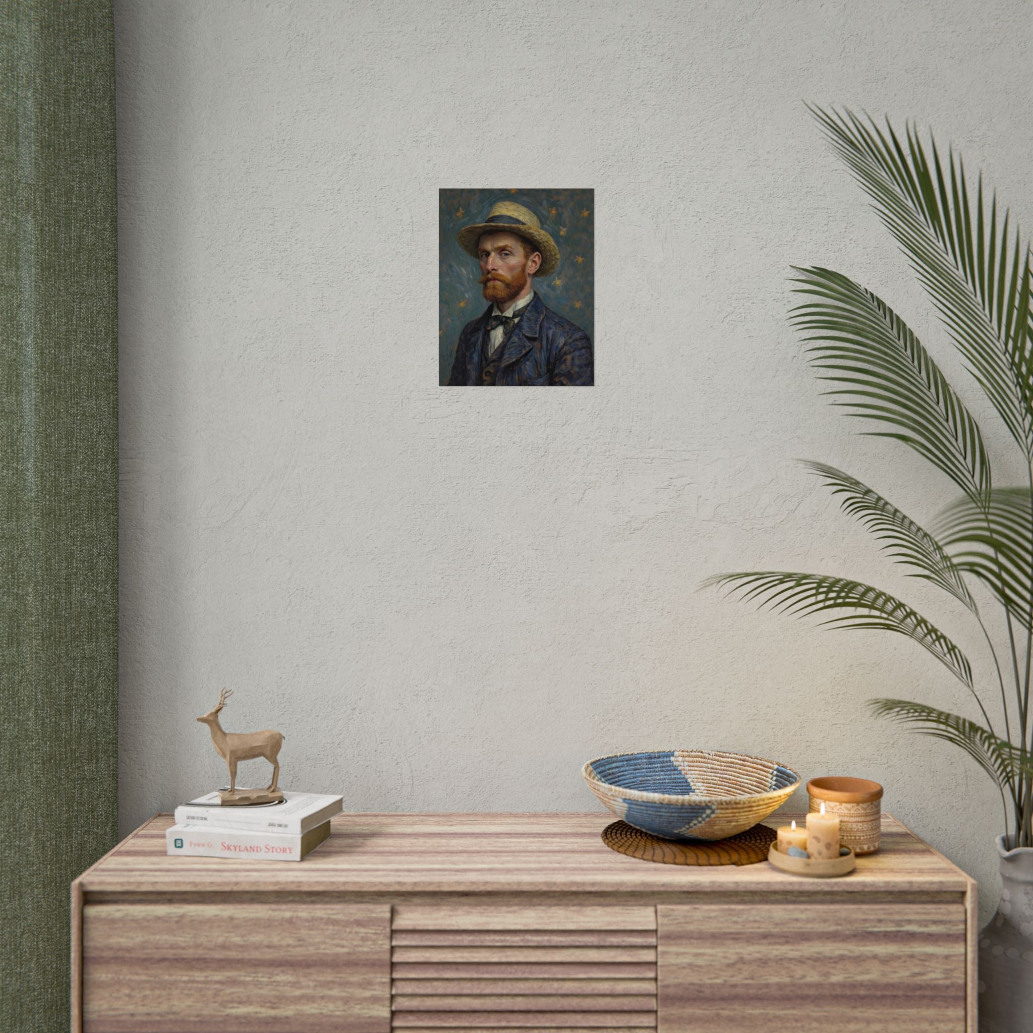 Van Gogh Portrait Rolled Poster — Vintage Impressionist Art Print