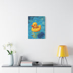 Rubber Duck Painting Canvas — Bright Yellow Nursery Wall Art