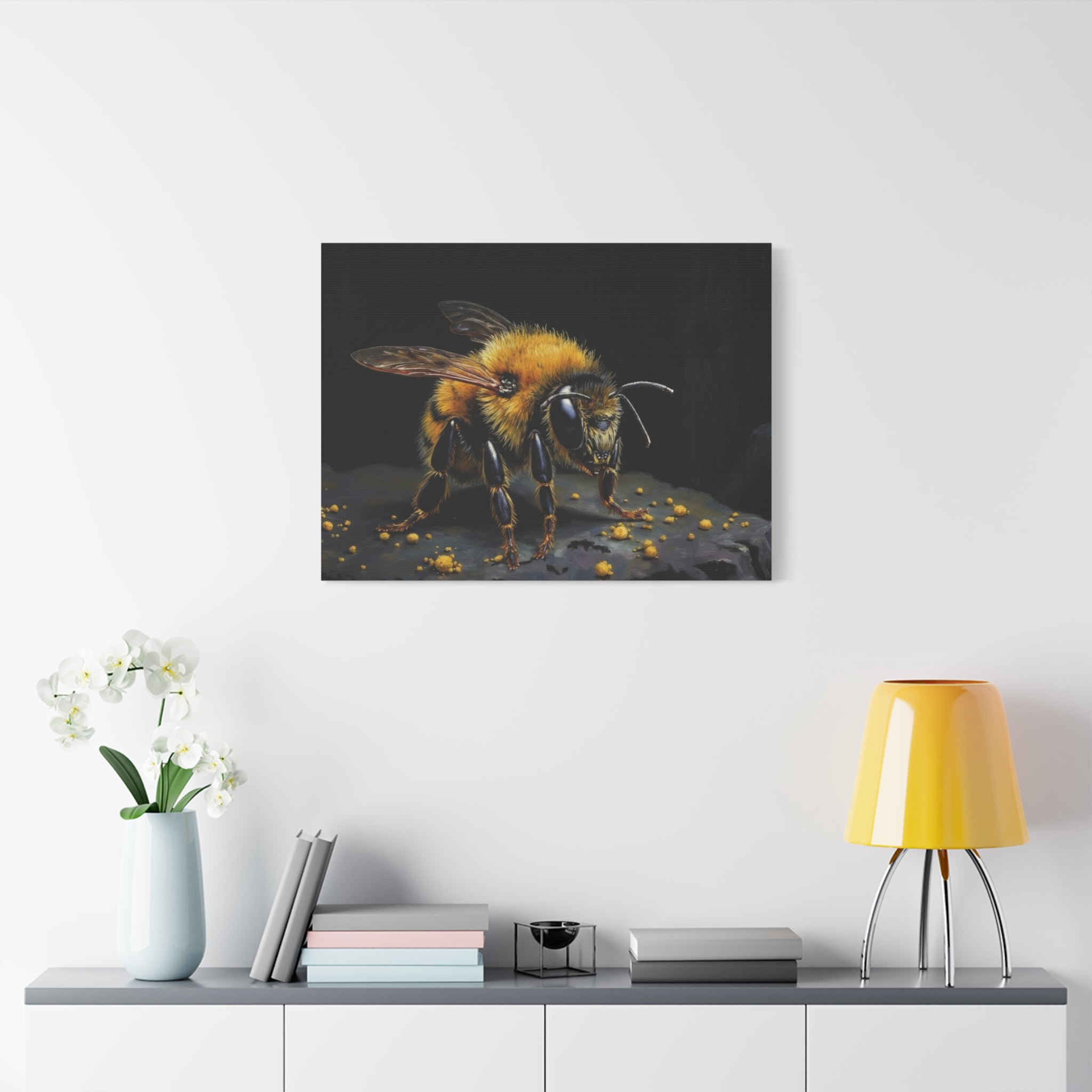 Bumblebee Canvas Print — Realistic Bee Wall Art on Matte Stretched Canvas