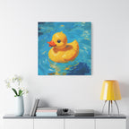 Rubber Duck Painting Canvas — Bright Yellow Nursery Wall Art