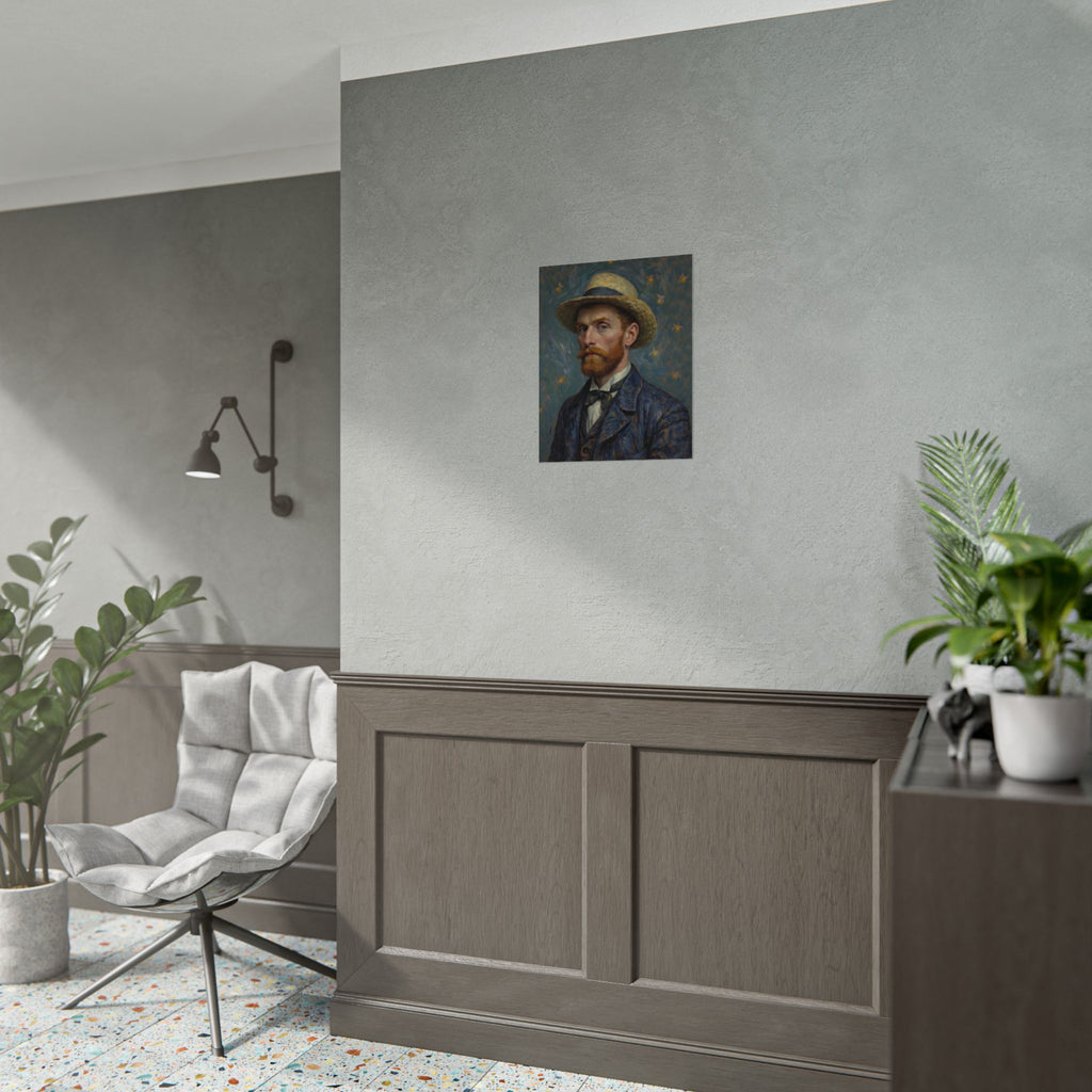 Van Gogh Portrait Rolled Poster — Vintage Impressionist Art Print