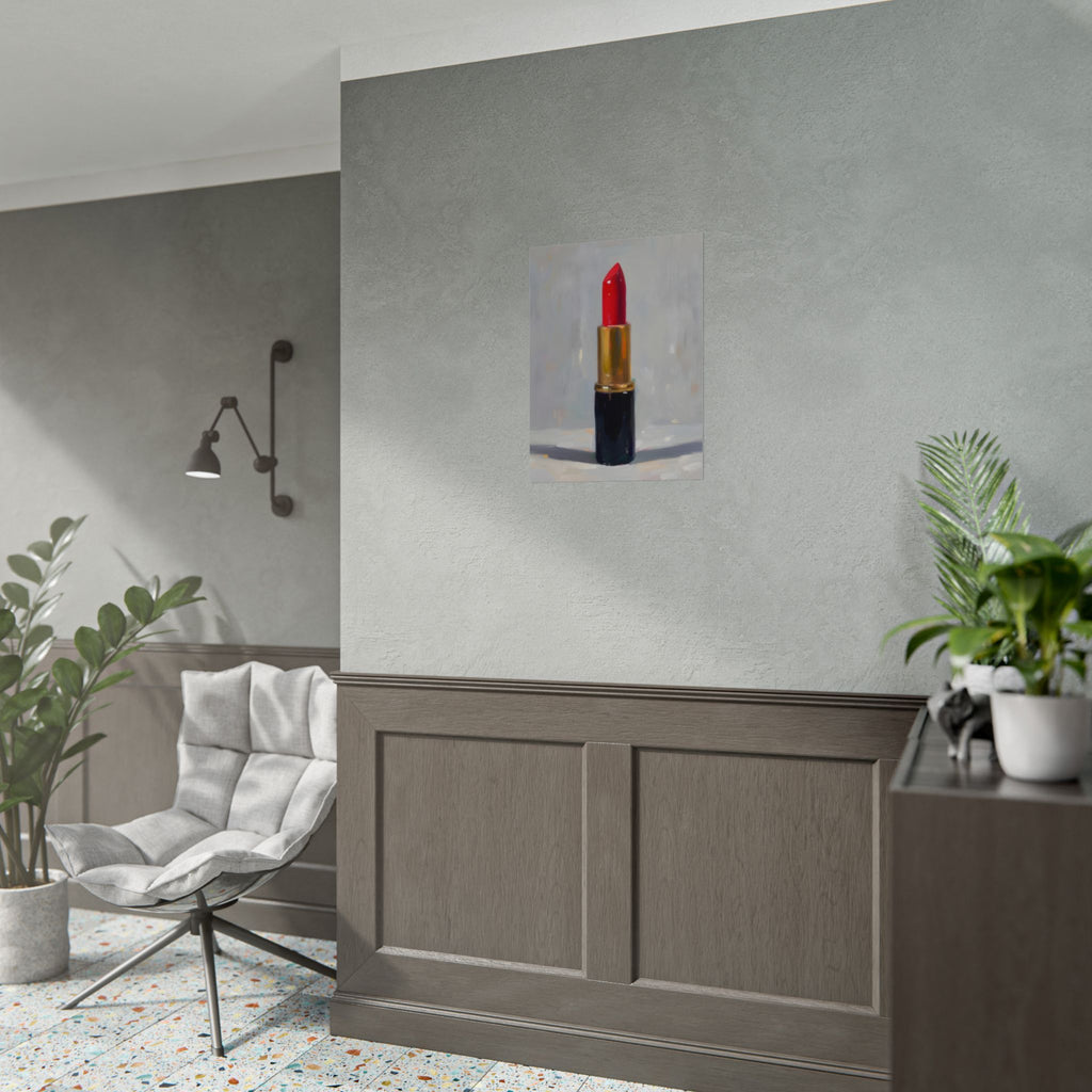 Lipstick Art Poster — Red Lipstick Still Life Rolled Poster