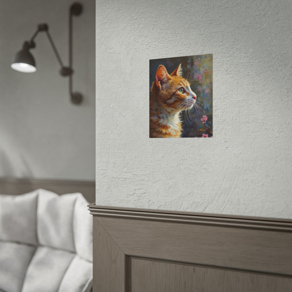 Orange tabby Cat  Oil Brushstroke Rolled Poster