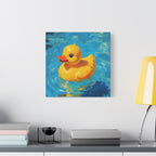Rubber Duck Painting Canvas — Bright Yellow Nursery Wall Art