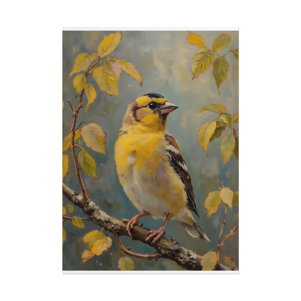 Goldfinch on a branch Wall Art - Poster