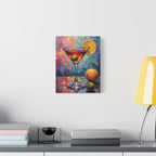 Buntes Martini-Glas-Leinwandbild mit matter Oberfläche - Keilrahmen
