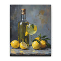 Limoncello with lemons Still Life Matte Canvas Wall Art