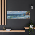 Seaside Beach Canvas Print — Coastal Landscape Matte Stretched Wall Art