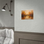 Herfst aan het meer met roeiboten - Poster 