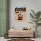 Rustieke terracotta bloempotwoestijnposter - opgerolde fotoafdruk