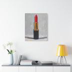 Red Lipstick Canvas Art — Cosmetic Pop Still Life Wall Decor