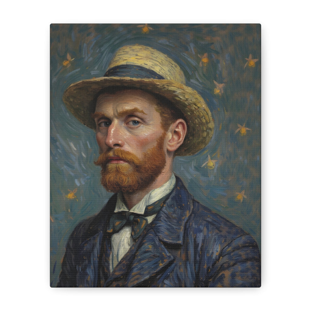 Van Gogh Style Self-Portrait Canvas Print - Matte Stretched Wall Art