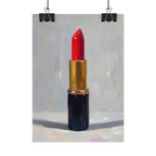 Lipstick Art Poster — Red Lipstick Still Life Rolled Poster