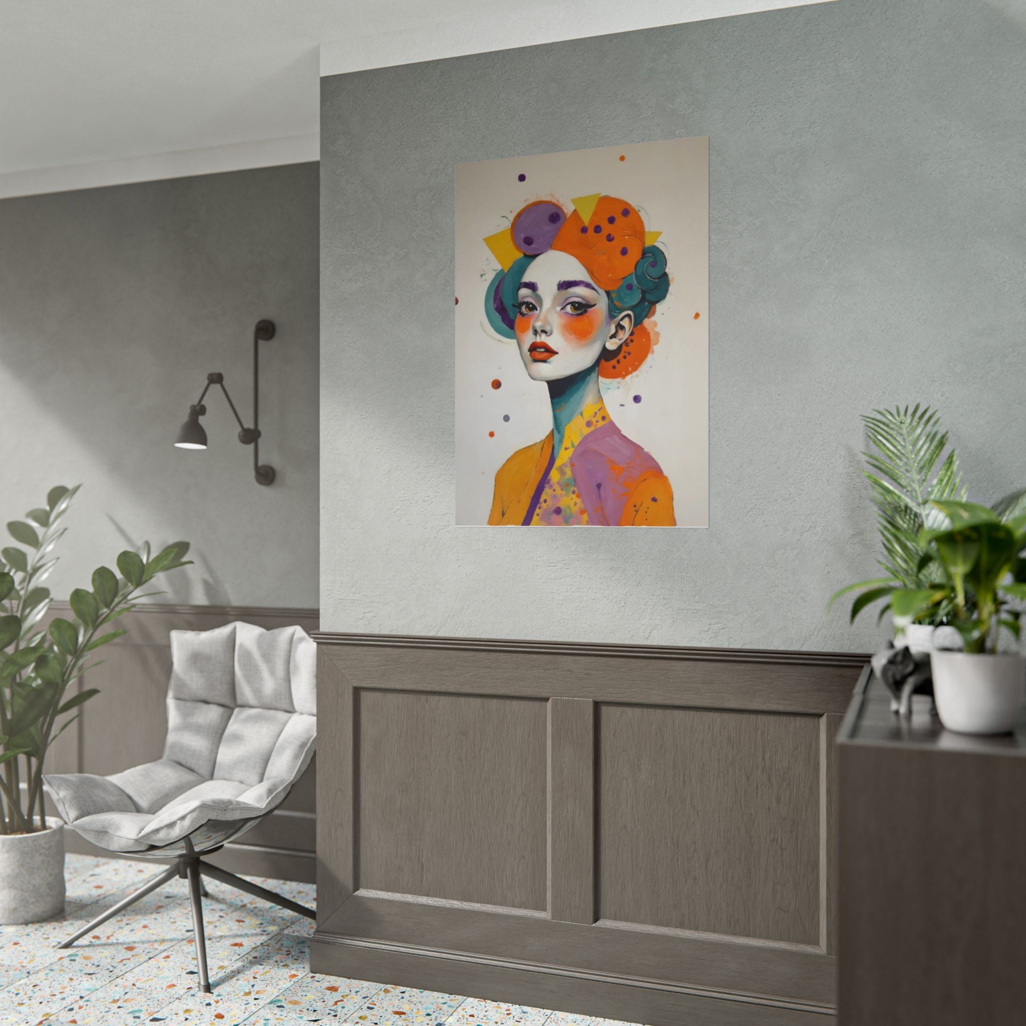Rolled Poster — Colorful Abstract Portrait Art Print