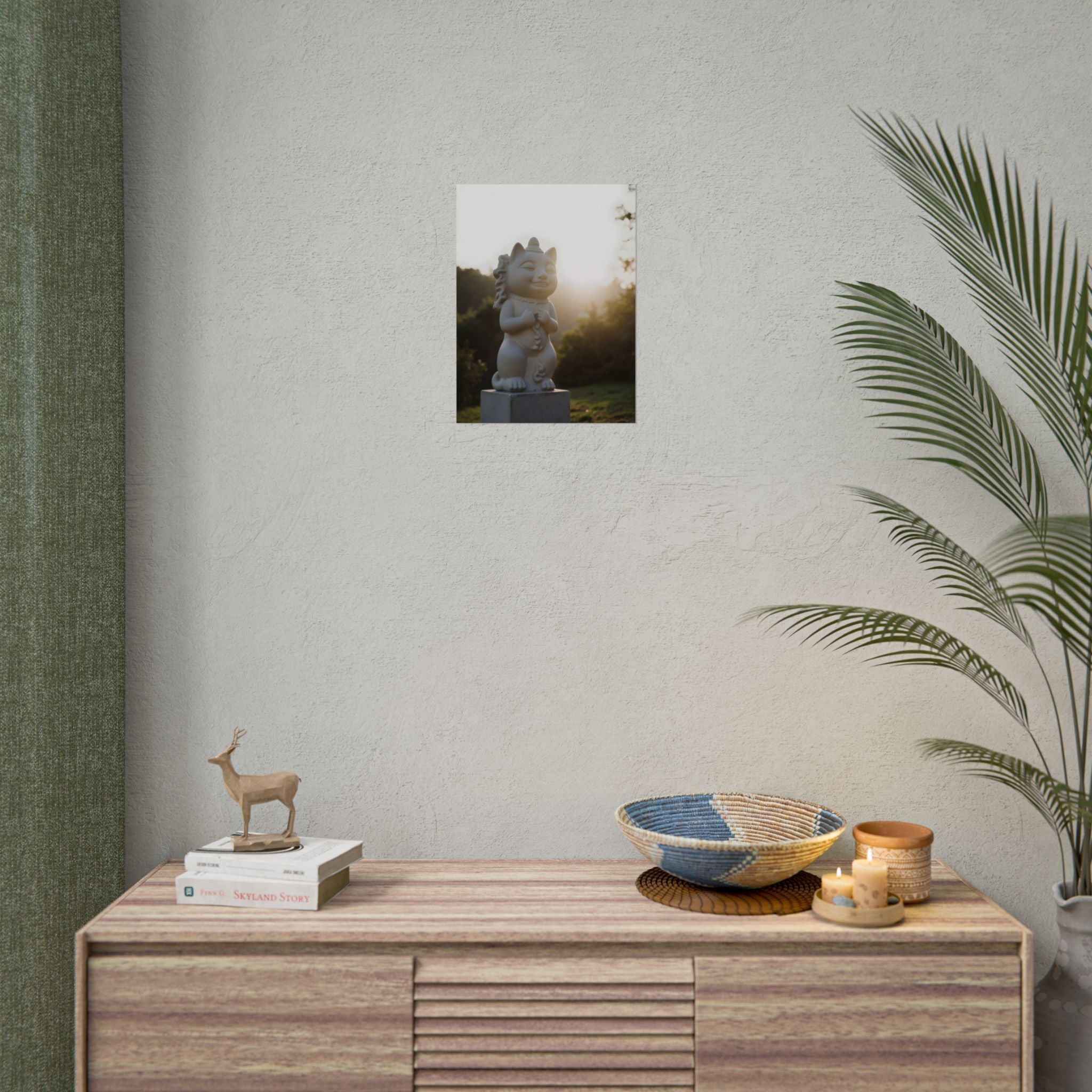 Sunlit Lucky Cat Wall Art - Poster