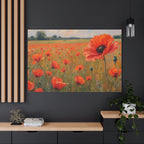 Poppy Field Canvas Wall Art — Matte Stretched Floral Painting