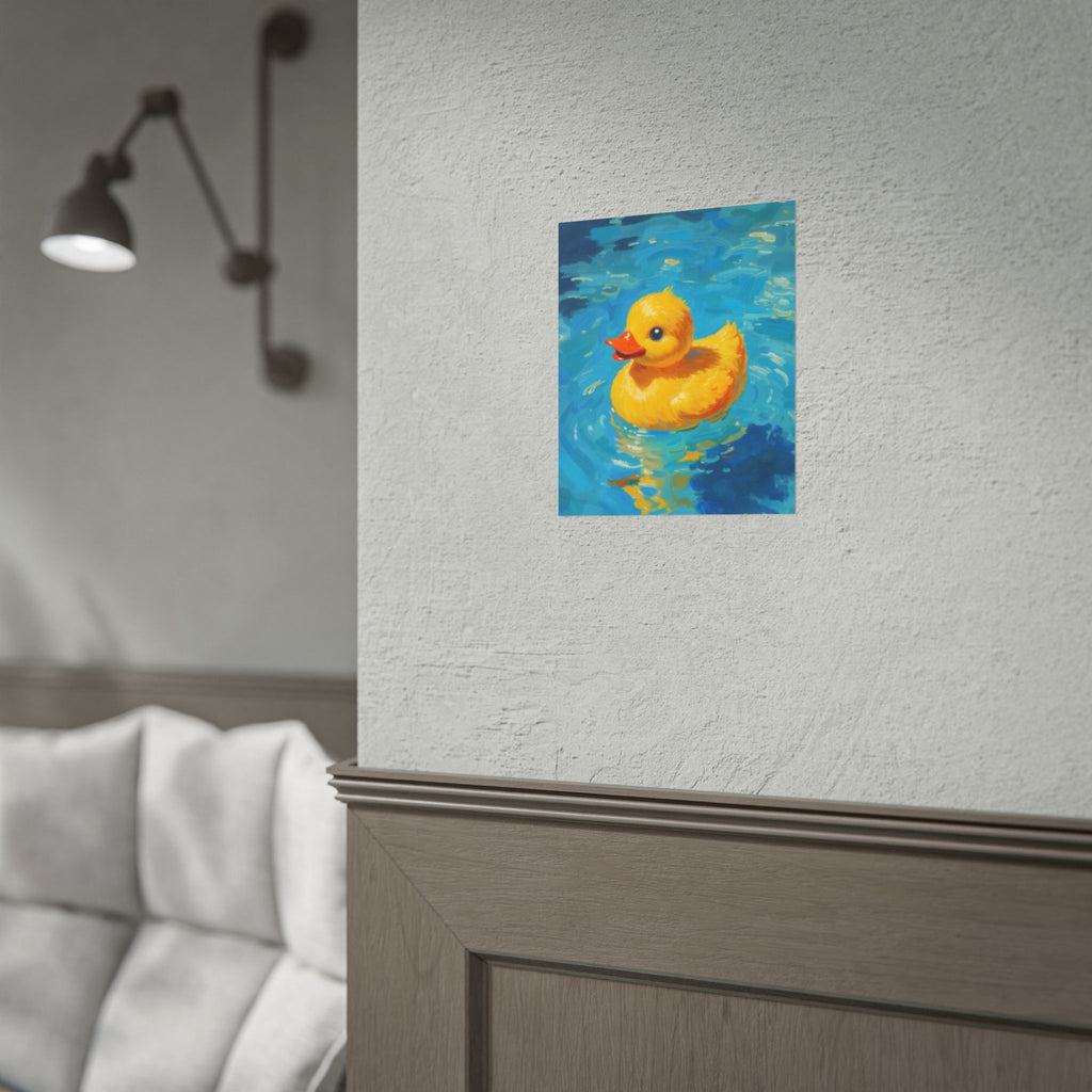 Rubber Duck Poster — Cute Yellow Duckling Wall Art, Nursery & Kids Room Decor