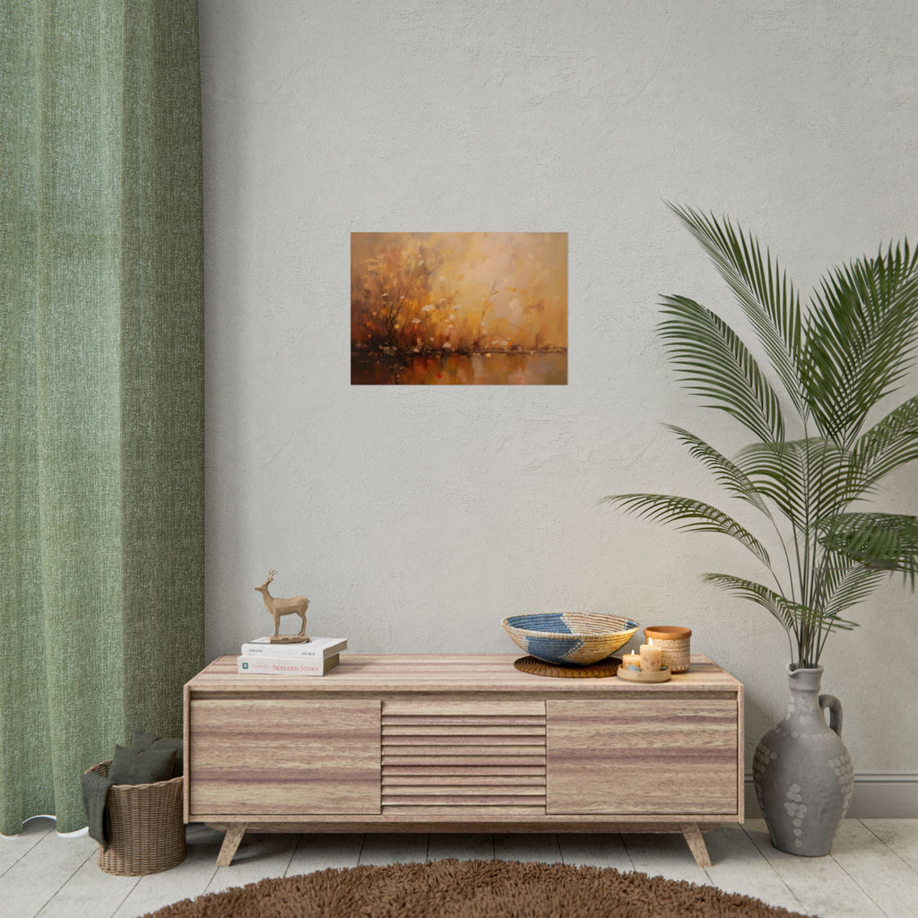 Abstraktes Wandbild „Goldene Wiese“ – Poster 