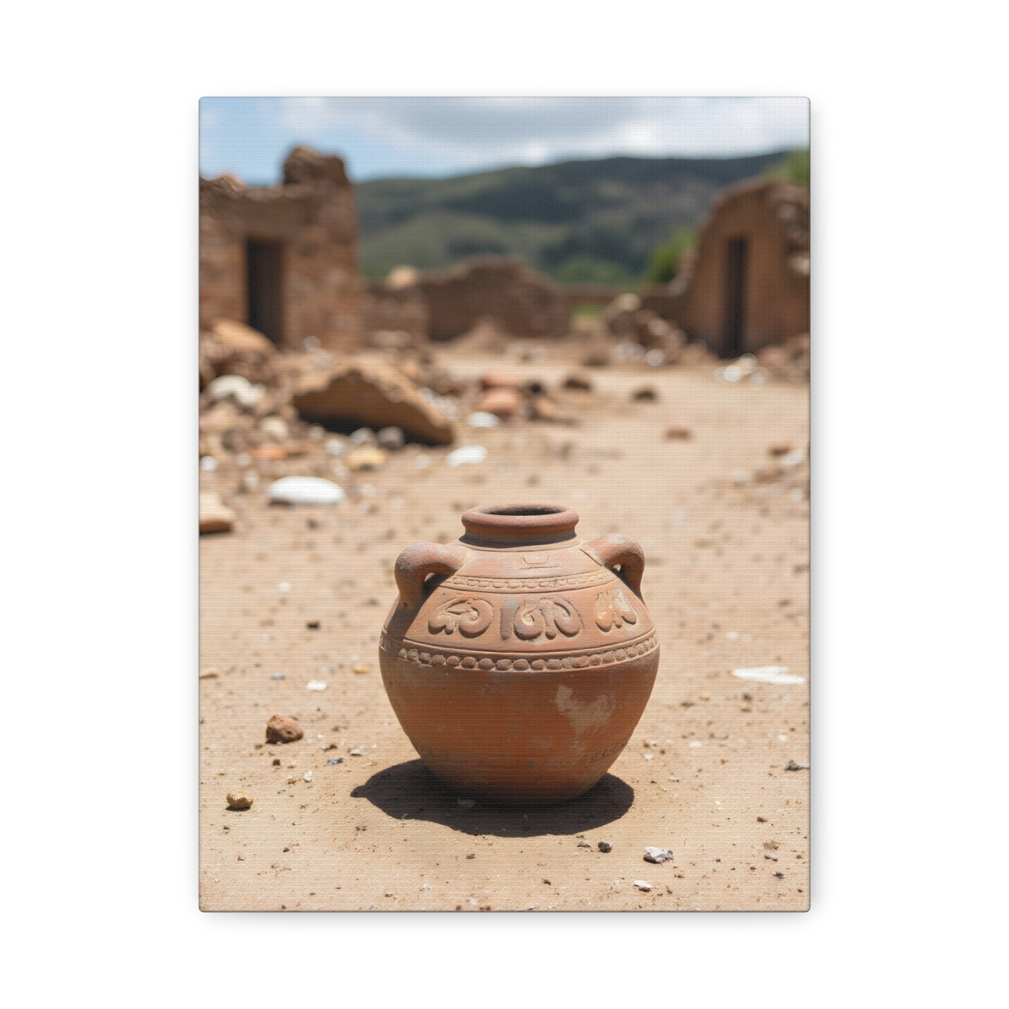 Rustic Terracotta Pot Photo Canvas