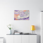 Abstract Swirl Canvas Art – Lavender & Peach Matte Stretched Canvas