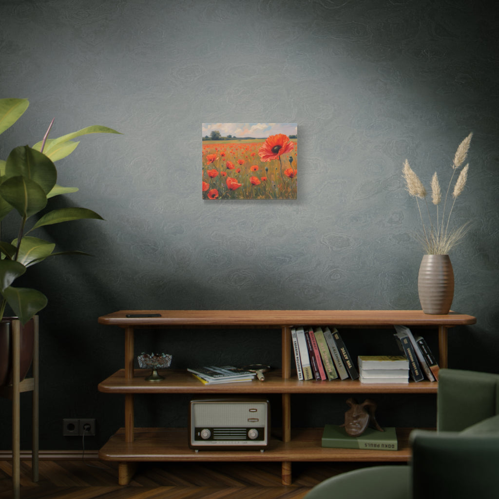 Poppy Field Canvas Wall Art — Matte Stretched Floral Painting