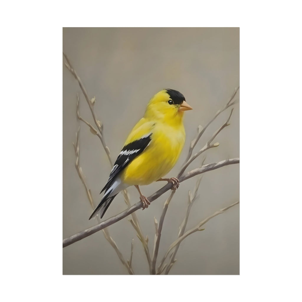 Goudvink Kunst Poster - Gele Zangvogel Print voor Natuurliefhebbers