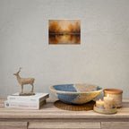 Herfst aan het meer met roeiboten - Poster 