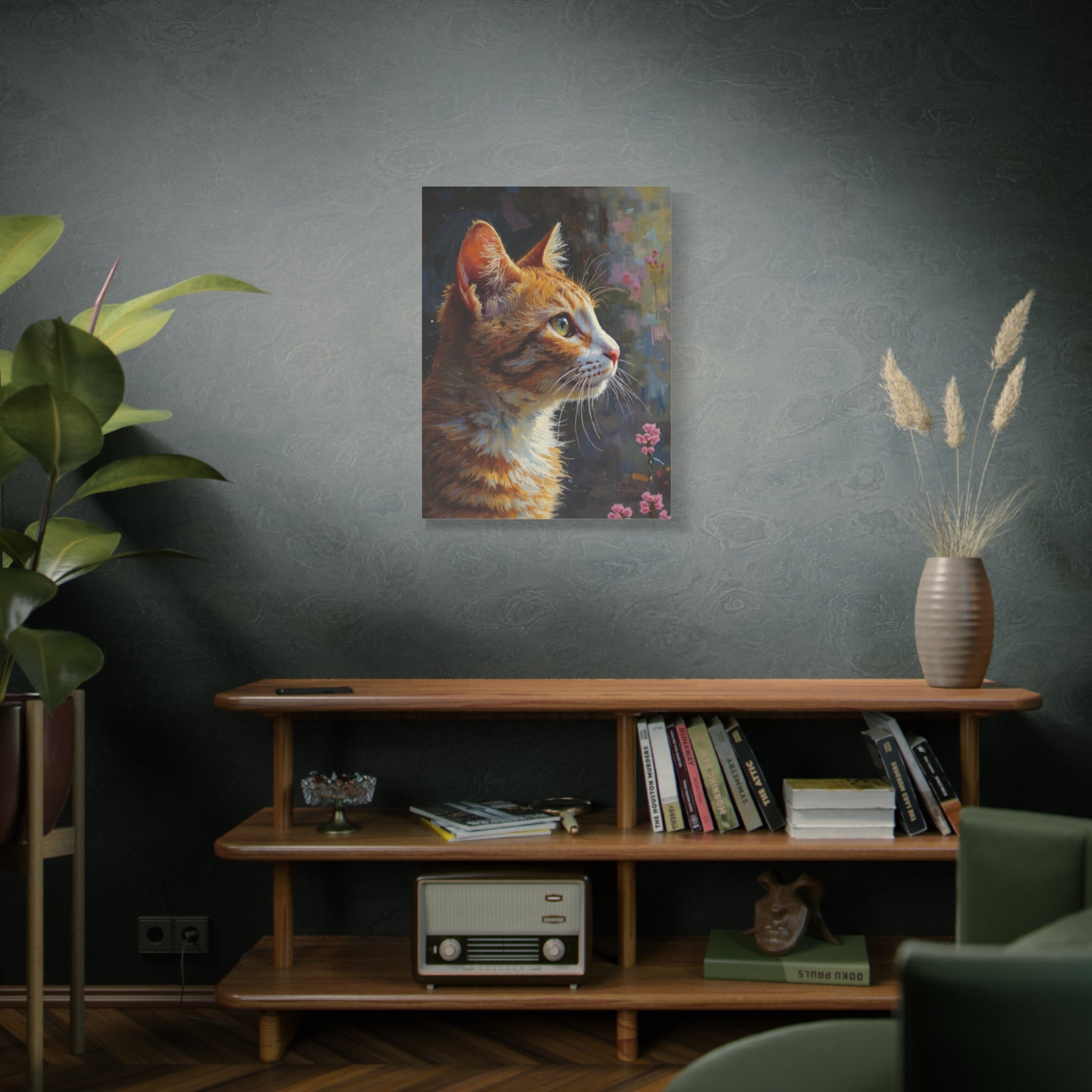 Orange Tabby Cat Portrait Canvas - Stretched Matte Wall Art
