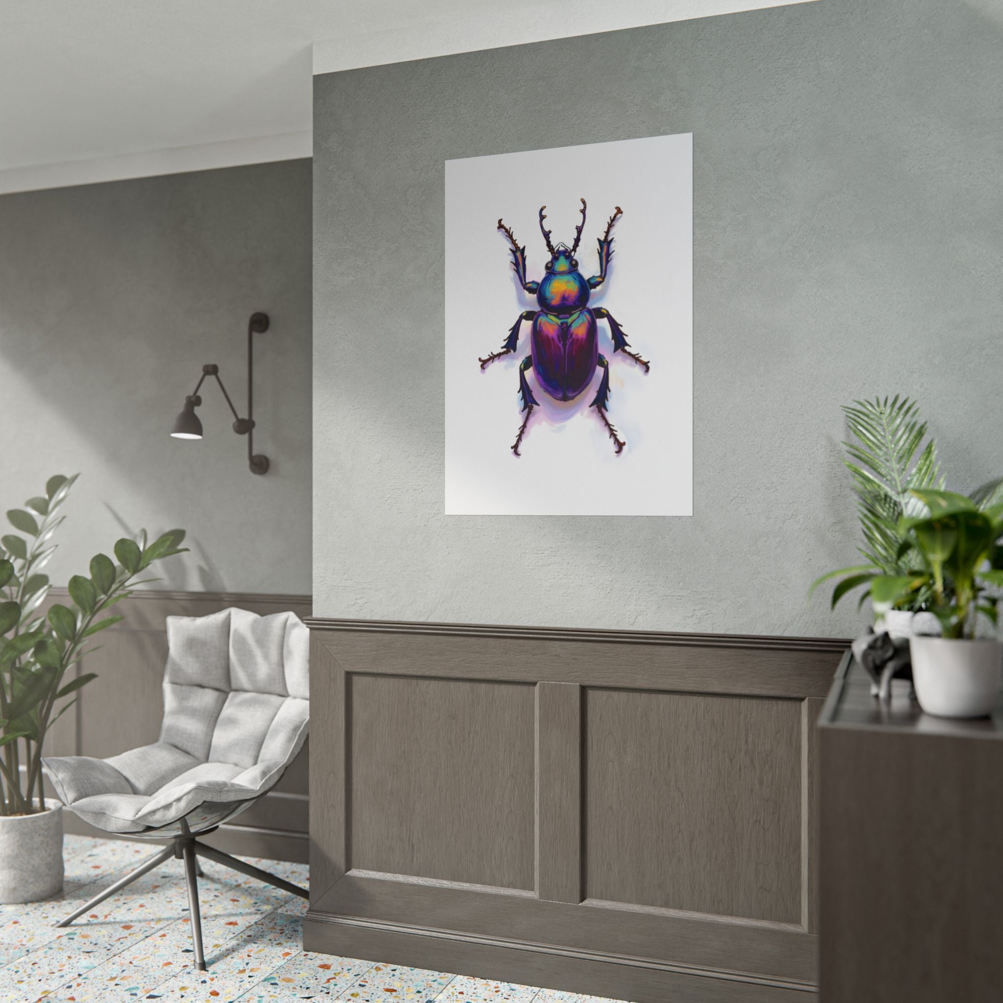 Iriserende kever muurdecoratie – poster 