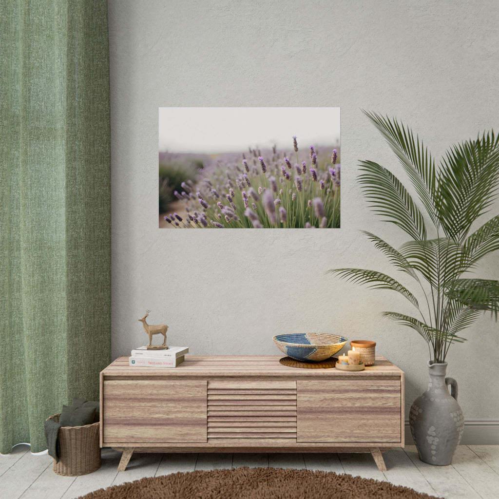 Muurdecoratie met lavendelveld – Poster 
