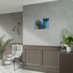 Cactus Courtyard Rolled Poster — Turquoise Door Desert Wall Art