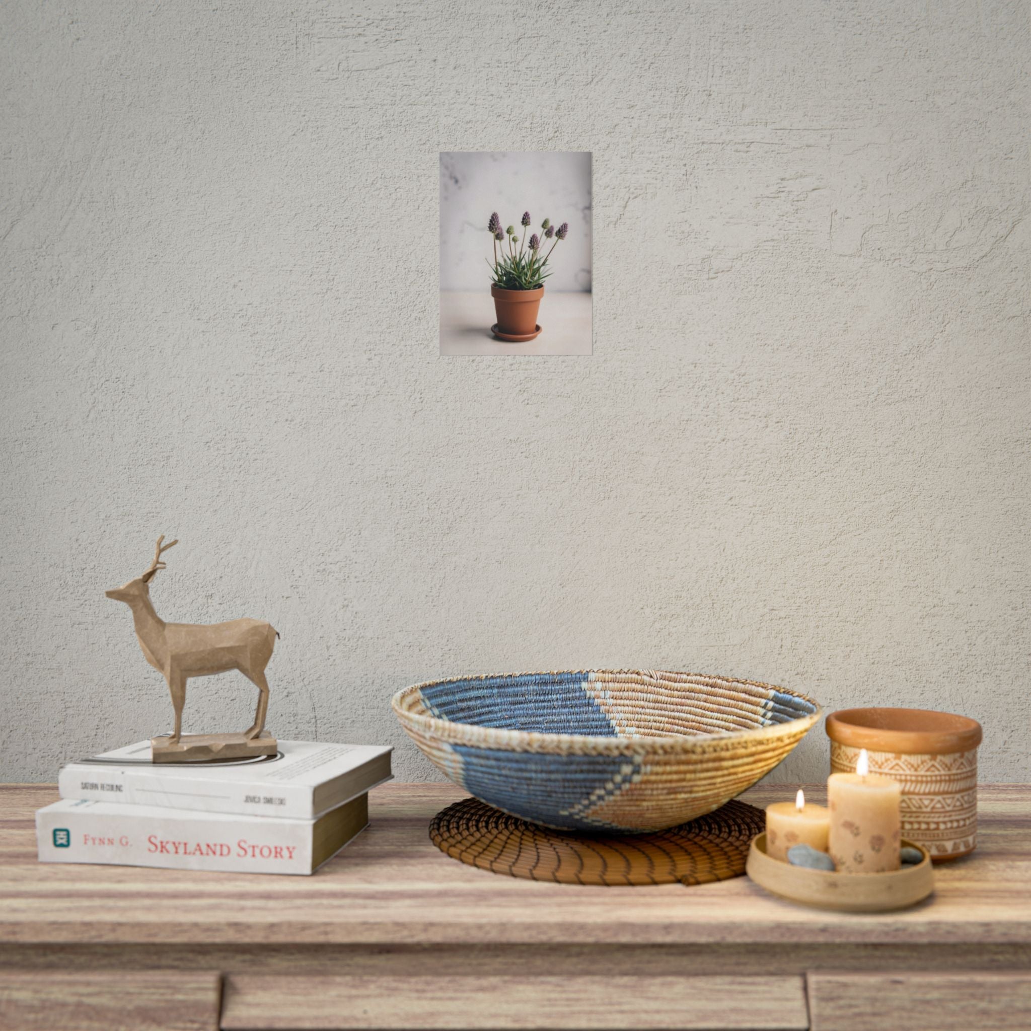 Muurdecoratie met alpengras in pot – Poster 