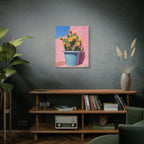 Cactus Roze Muurdecoratie - Gespannen Canvas 