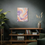 Abstract Swirl Matte Canvas Wall Art - Pastel Waves Stretched Print