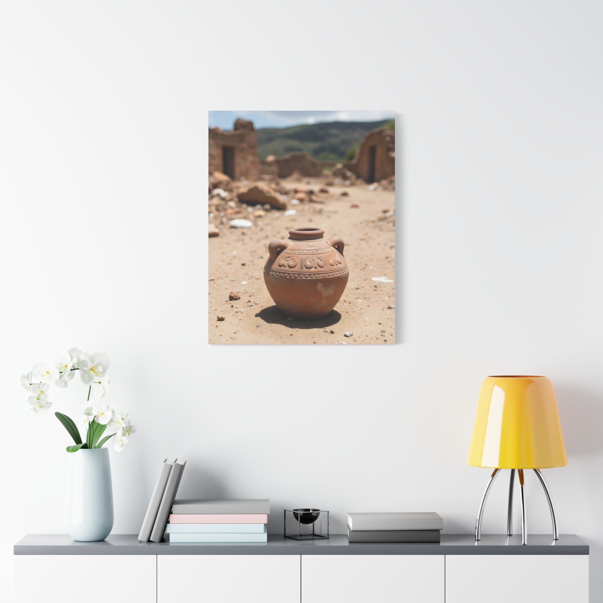 Rustic Terracotta Pot Photo Canvas