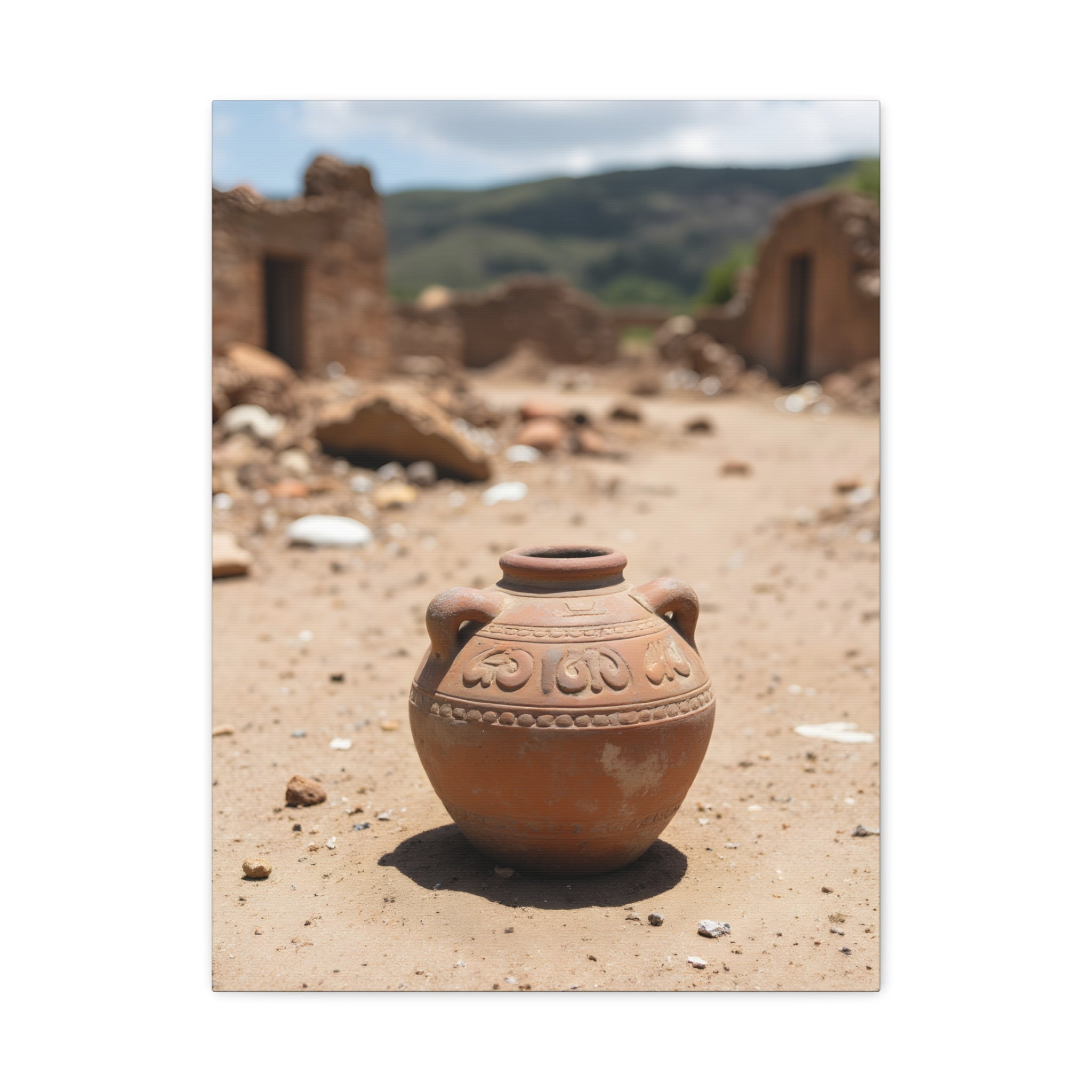 Rustic Terracotta Pot Photo Canvas