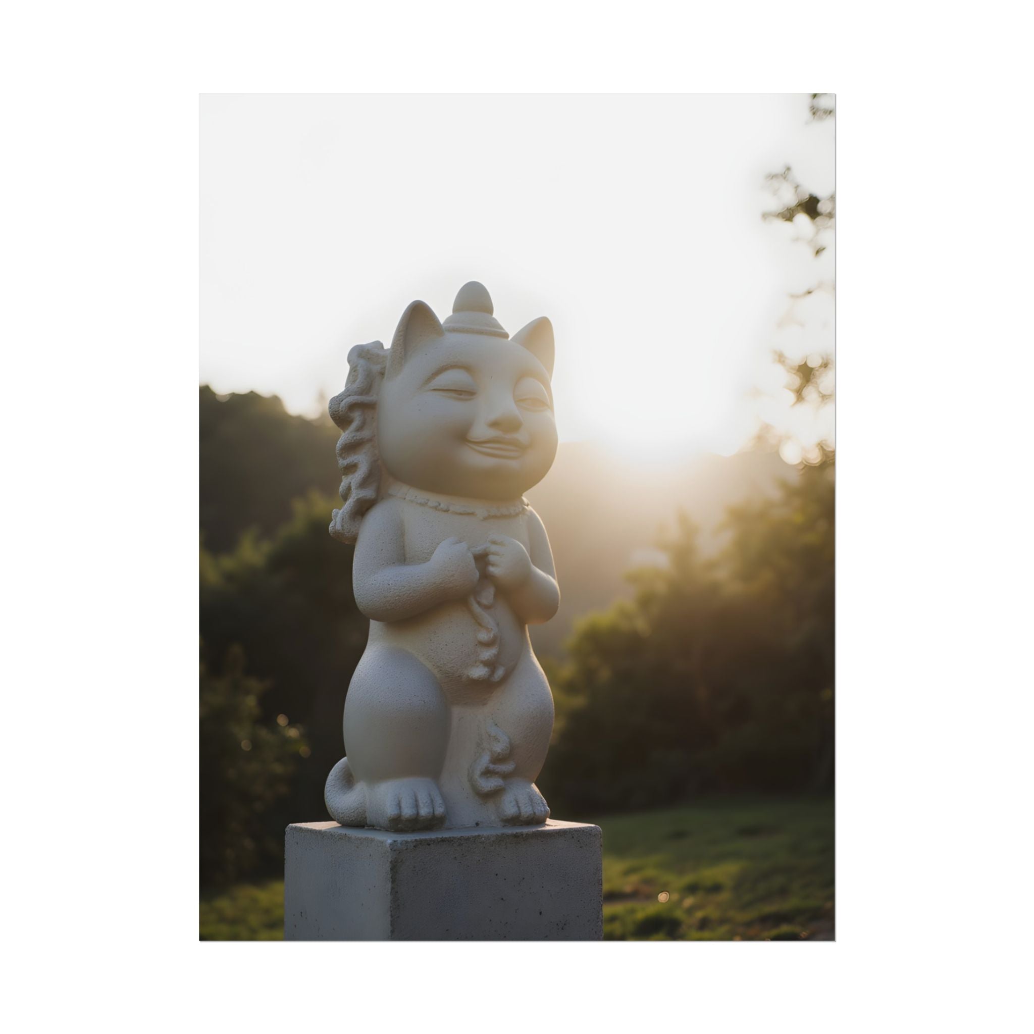 Sunlit Lucky Cat Wall Art - Poster