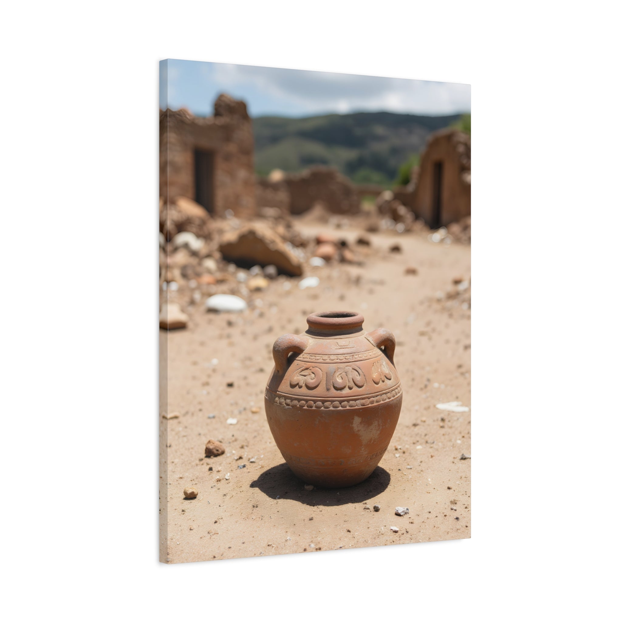 Rustic Terracotta Pot Photo Canvas