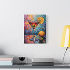 Buntes Martini-Glas-Leinwandbild mit matter Oberfläche - Keilrahmen