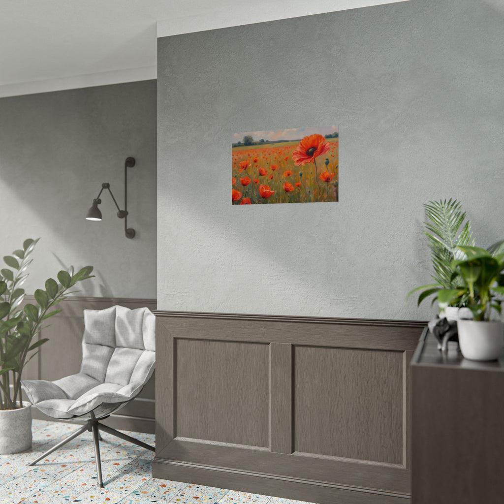 Poppy Field Art Poster - Rolled Floral Wall Print for Home & Office