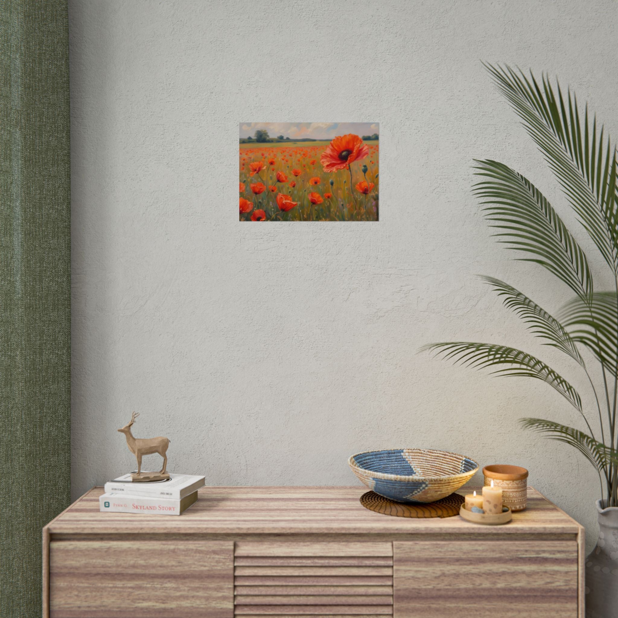 Poppy Field Art Poster - Rolled Floral Wall Print for Home & Office