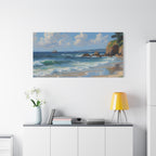 Seaside Beach Canvas Print — Coastal Landscape Matte Stretched Wall Art