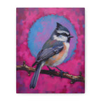 Colorful Chickadee Bird Canvas Wall Art - Matte Stretched Canvas