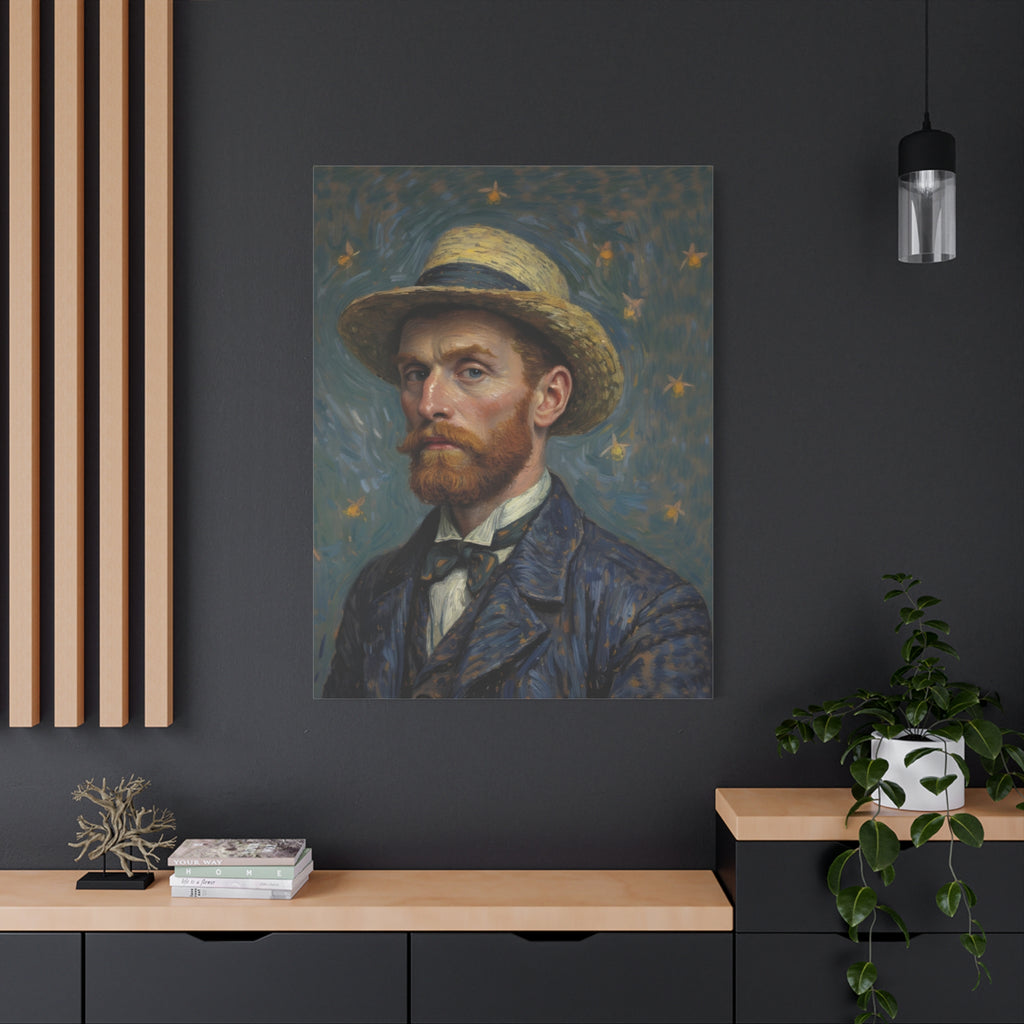 Van Gogh Style Self-Portrait Canvas Print - Matte Stretched Wall Art