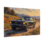 Vintage Mustang Sunset Wall Art - Classic Muscle Car - Poster