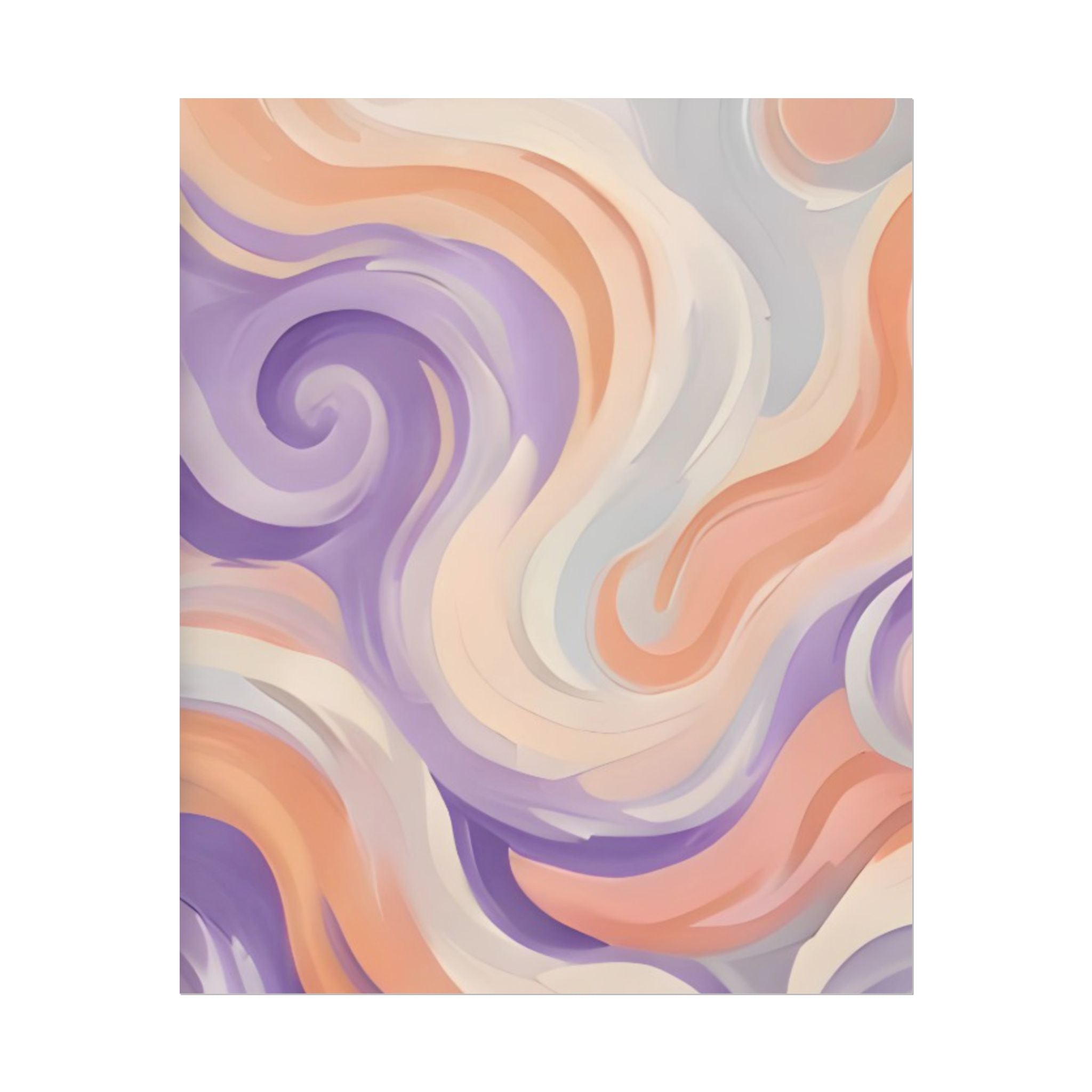 Abstract Swirl Poster - Peach & Lavender Fluid Art Rolled Wall Print